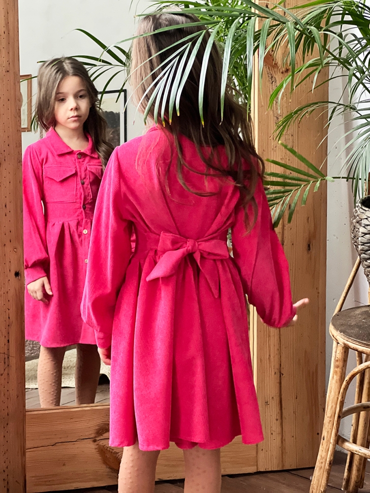 Платье для девочки школьное БУШОН ST73, цвет малиновый