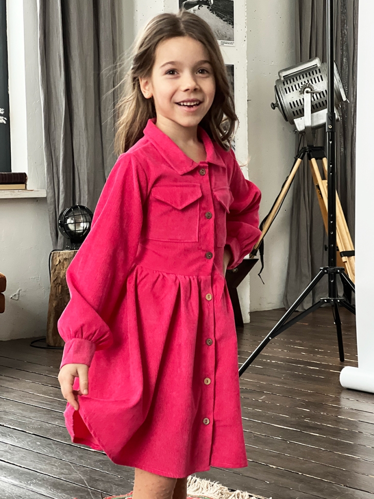 Платье для девочки школьное БУШОН ST73, цвет малиновый