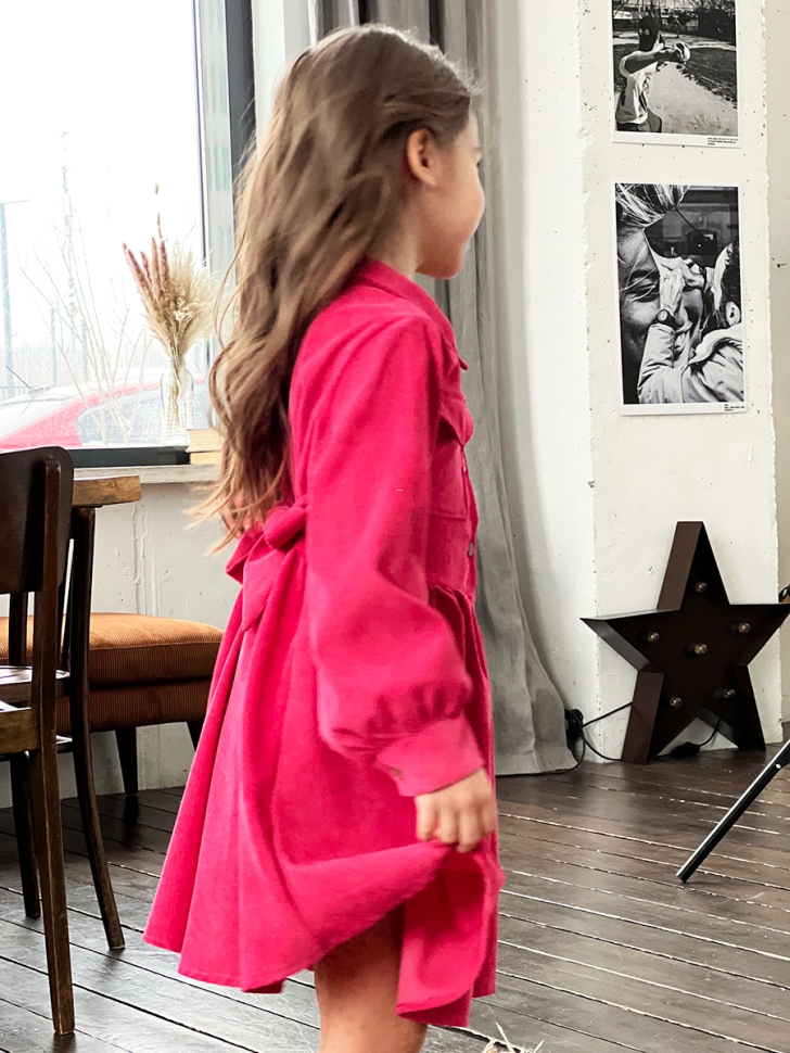 Платье для девочки школьное БУШОН ST73, цвет малиновый