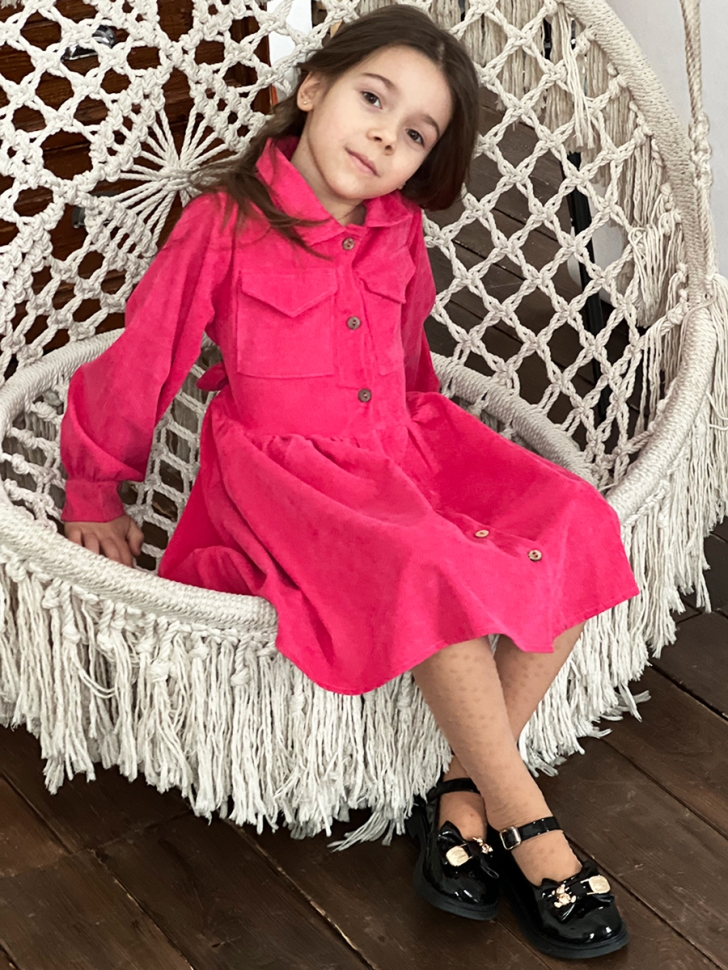 Платье для девочки школьное БУШОН ST73, цвет малиновый