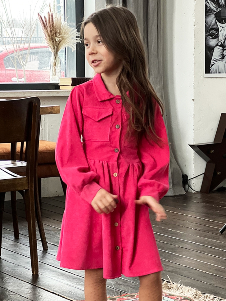 Платье для девочки школьное БУШОН ST73, цвет малиновый