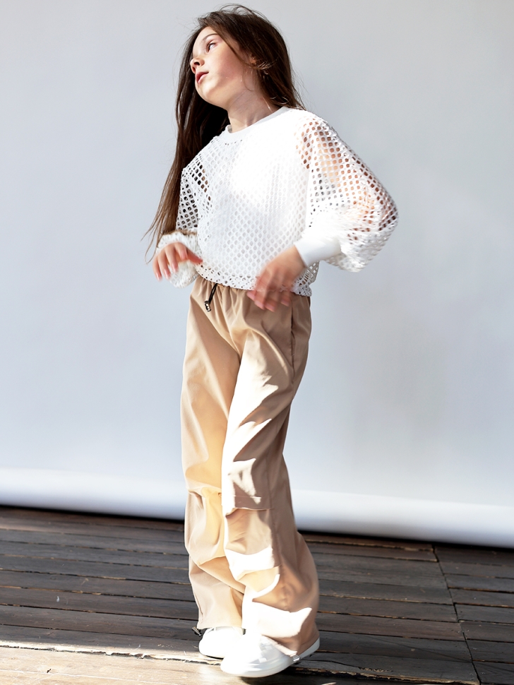 Комплект футболка Брюки для девочек БУШОН ST115, цвет бежевый