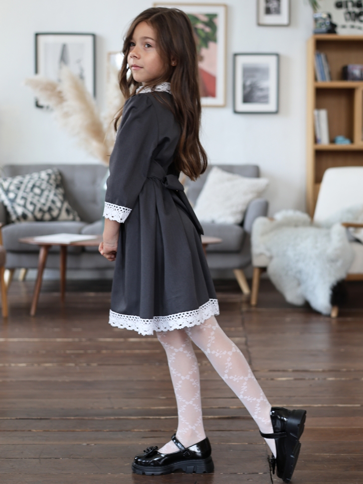 Платье для девочки школьное БУШОН SK43, цвет графит