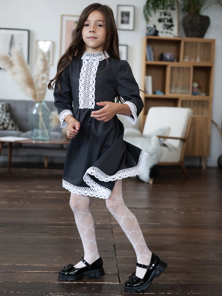 Платье для девочки школьное БУШОН SK43, цвет графит