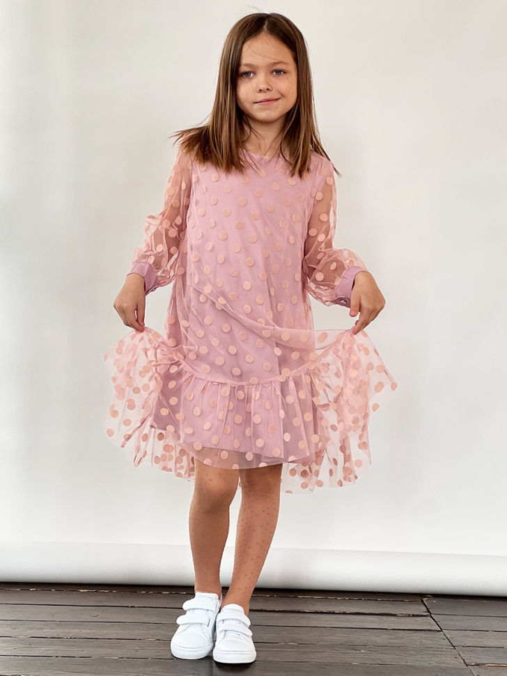 Платье для девочки нарядное БУШОН ST53, цвет пудровый