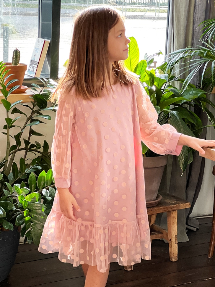 Платье для девочки нарядное БУШОН ST53, цвет пудровый