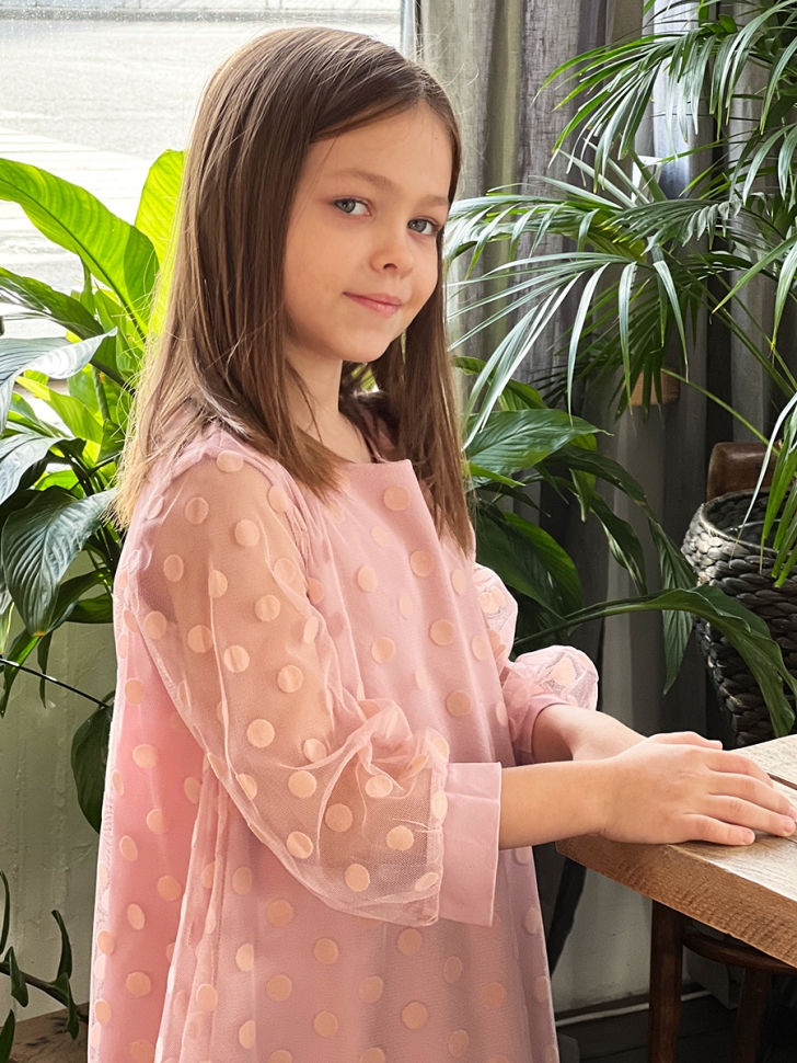 Платье для девочки нарядное БУШОН ST53, цвет пудровый