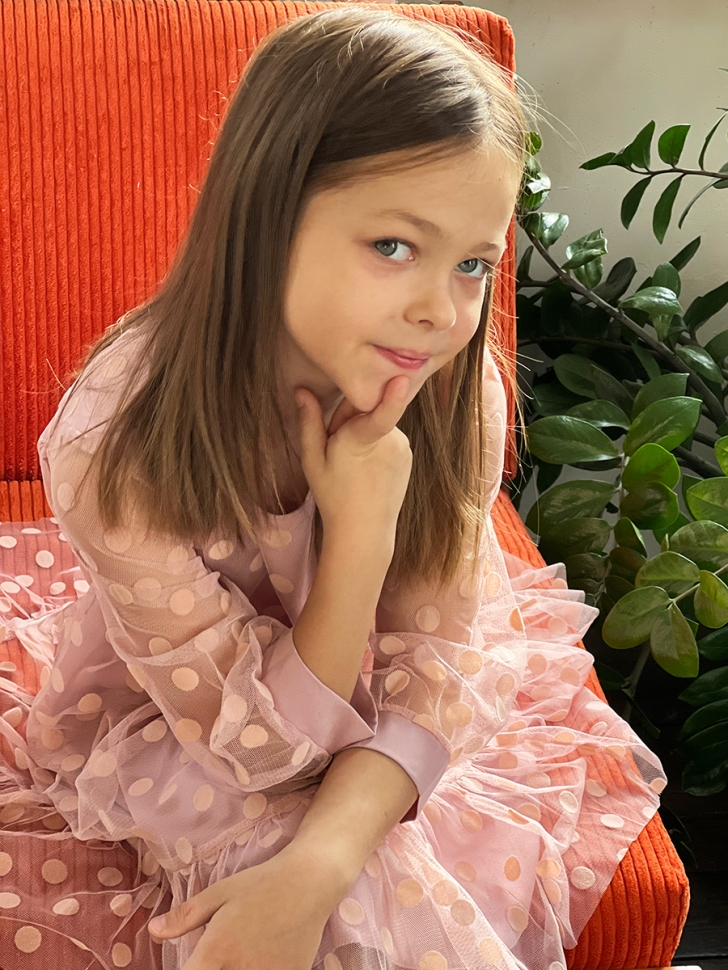 Платье для девочки нарядное БУШОН ST53, цвет пудровый