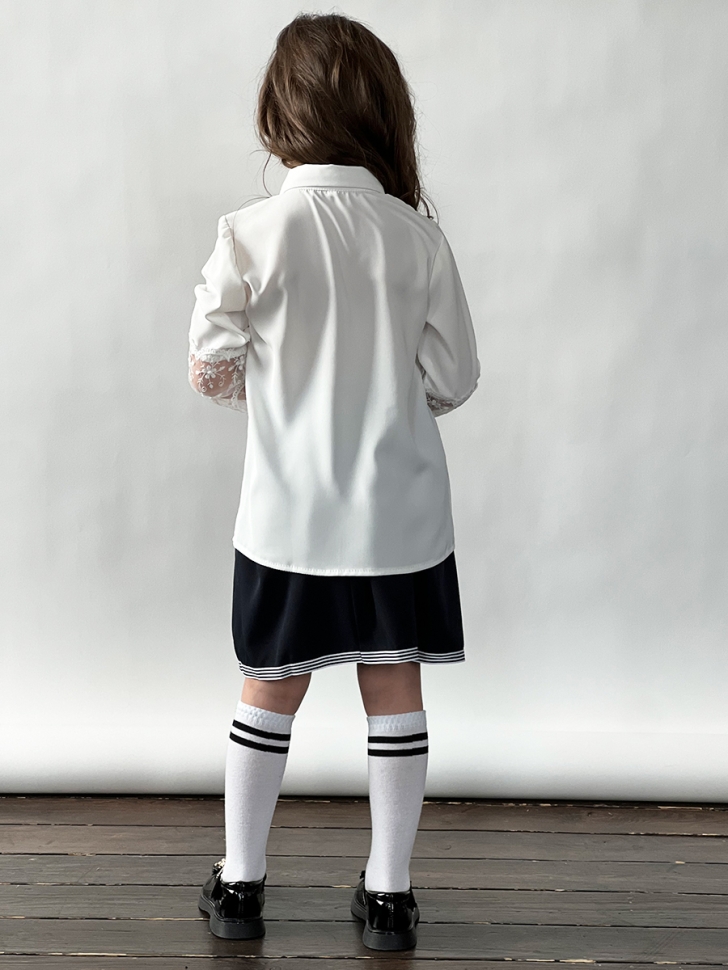 Блузка для девочек школьная БУШОН, модель SK55, цвет кремовый