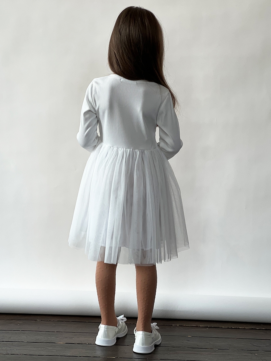 Платье для девочки нарядное БУШОН ST56, цвет белый 