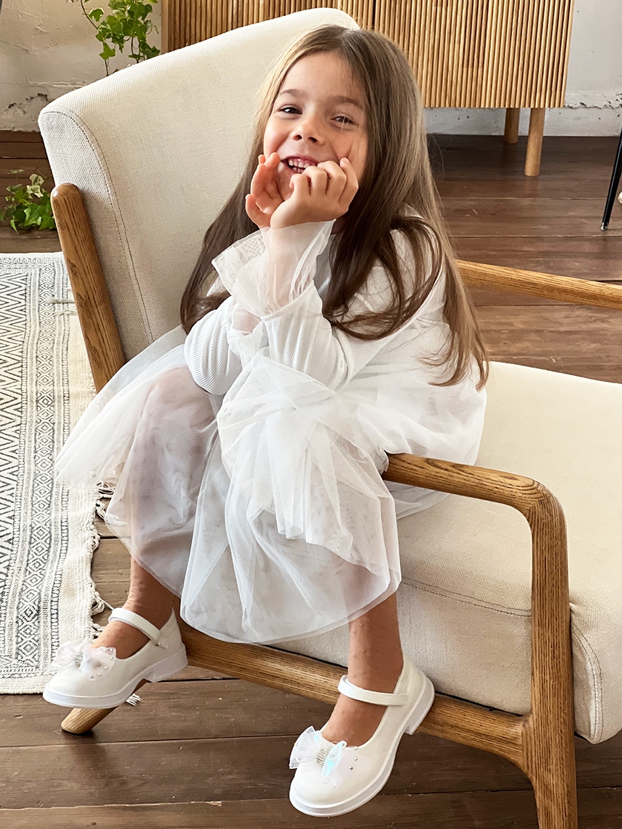 Платье для девочки нарядное БУШОН ST56, цвет белый 