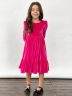 Платье велюровое нарядное БУШОН ST63, цвет малиновый 