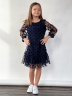 Платье для девочки нарядное БУШОН ST53, цвет темно-синий