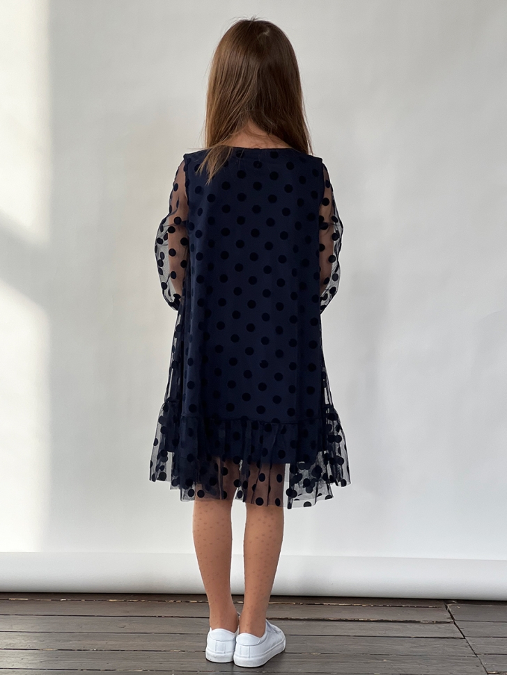 Платье для девочки нарядное БУШОН ST53, цвет темно-синий