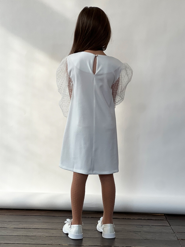 Платье для девочки нарядное БУШОН ST57, цвет белый 