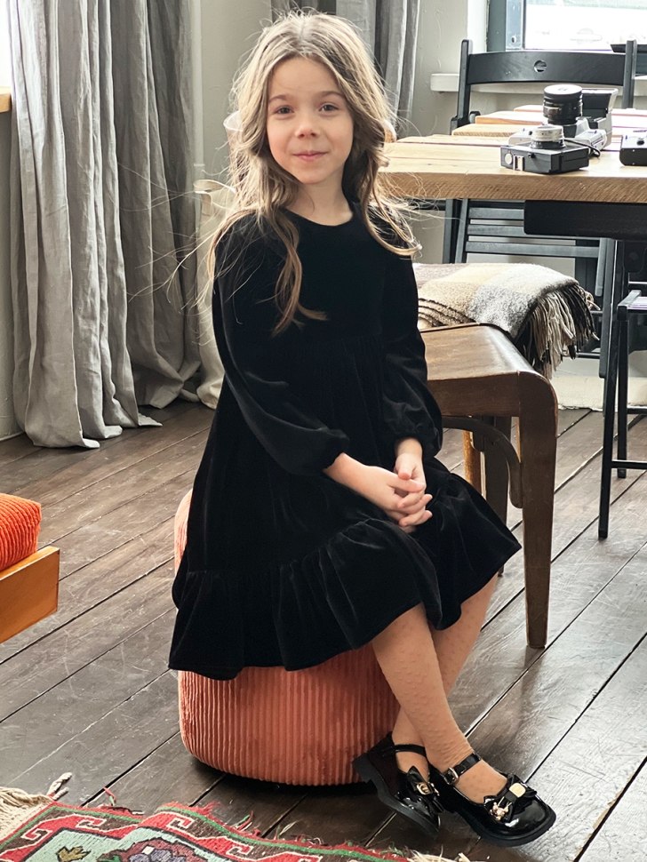 Платье велюровое нарядное БУШОН ST63, цвет черный