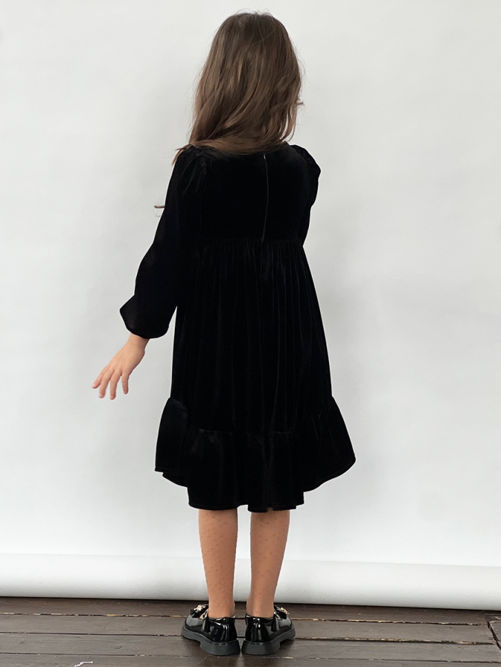 Платье велюровое нарядное БУШОН ST63, цвет черный