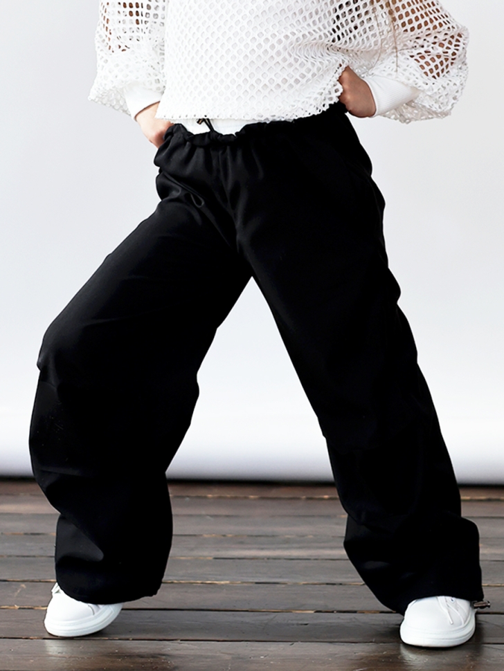 Комплект блузка сетка и брюки для девочек БУШОН ST115, цвет черный-3