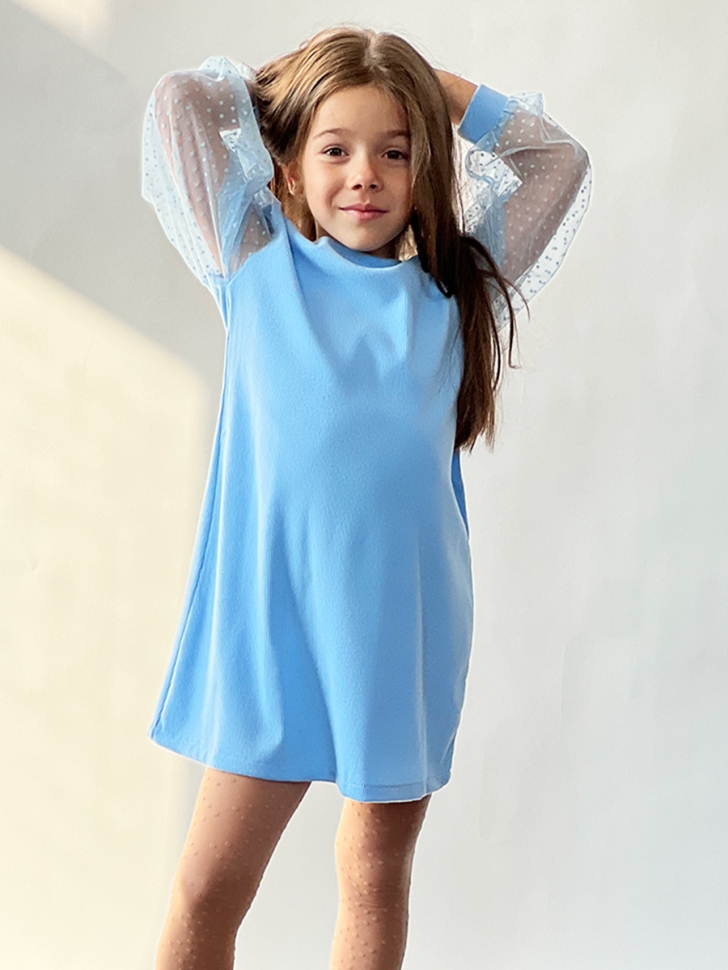 Платье для девочки нарядное БУШОН ST57, цвет голубой
