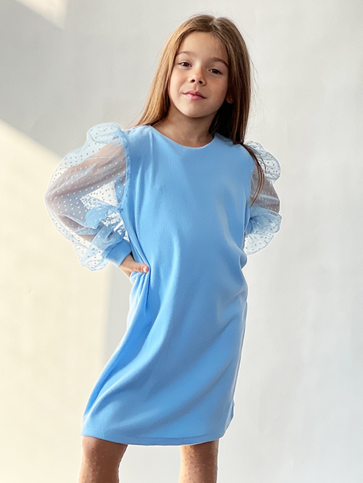 Платье для девочки нарядное БУШОН ST57, цвет голубой