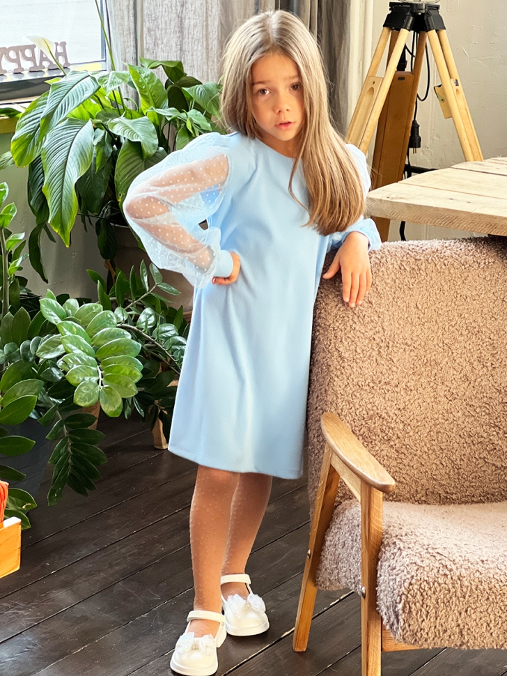 Платье для девочки нарядное БУШОН ST57, цвет голубой