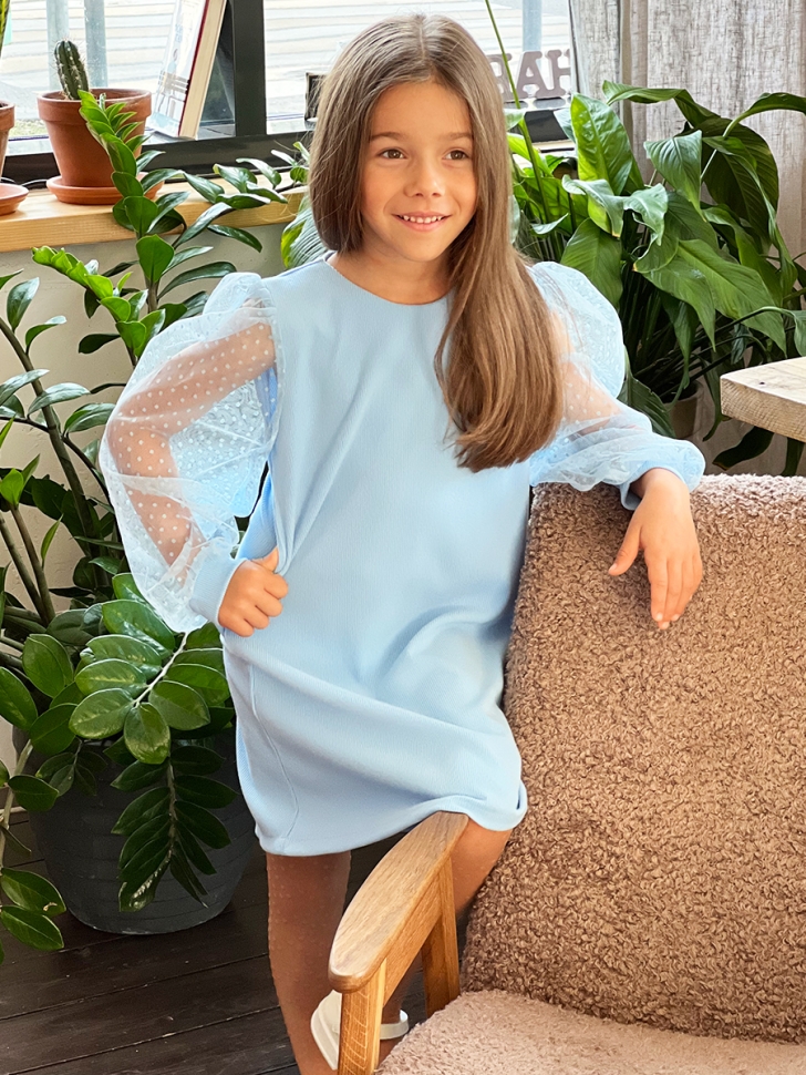 Платье для девочки нарядное БУШОН ST57, цвет голубой