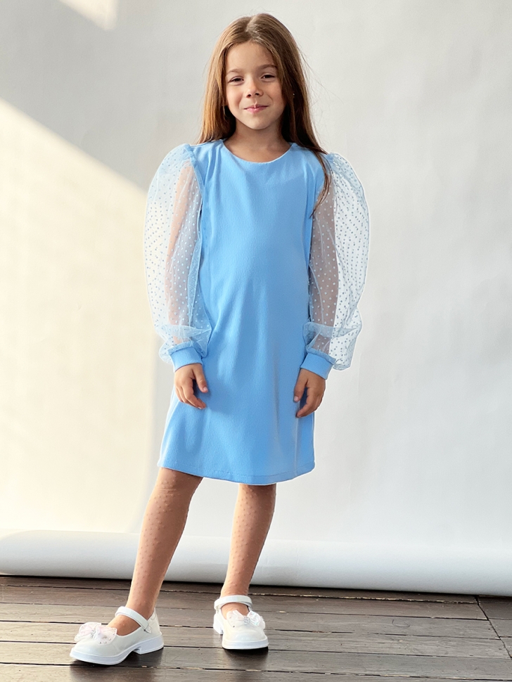 Платье для девочки нарядное БУШОН ST57, цвет голубой