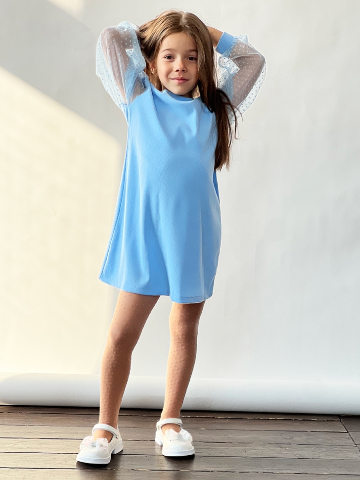Платье для девочки нарядное БУШОН ST57, цвет голубой