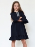 Платье для девочки школьное БУШОН ST52, цвет темно-синий