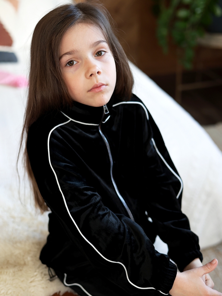 Спортивный костюм для девочки БУШОН SP220, цвет черный