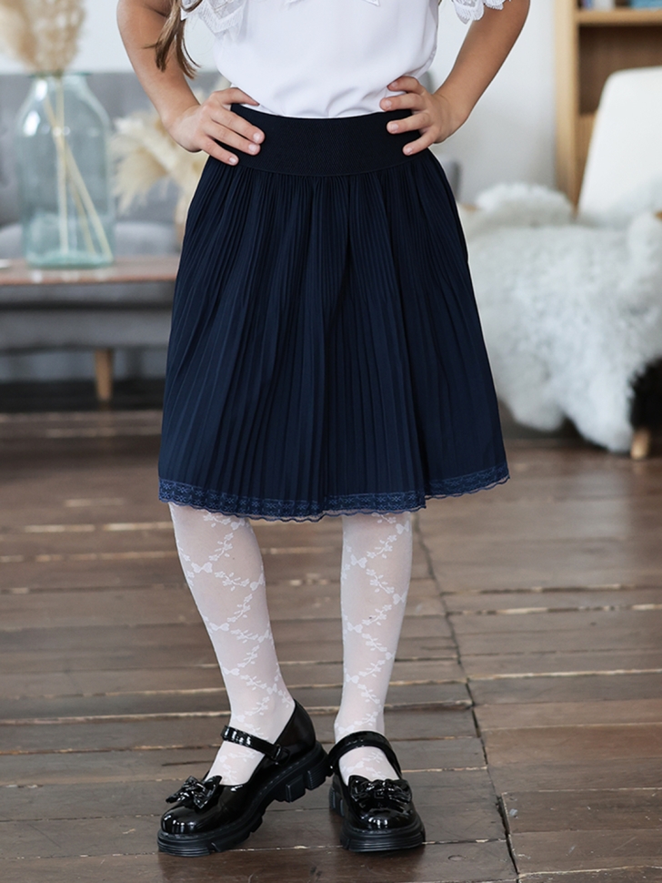 Юбка для девочек школьная БУШОН, модель SK90, цвет темно-синий