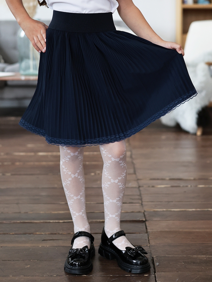 Юбка для девочек школьная БУШОН, модель SK90, цвет темно-синий