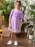 Платье для девочки нарядное БУШОН ST50, цвет сирень, принт однотонный 