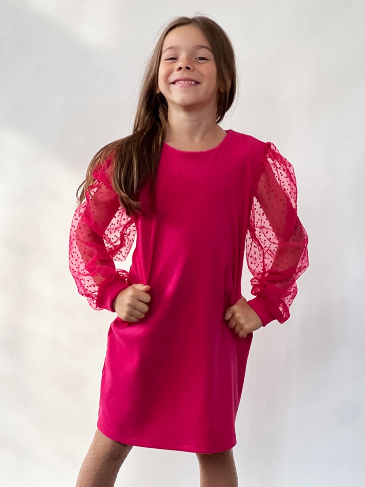 Платье для девочки нарядное БУШОН ST57, цвет фуксия 