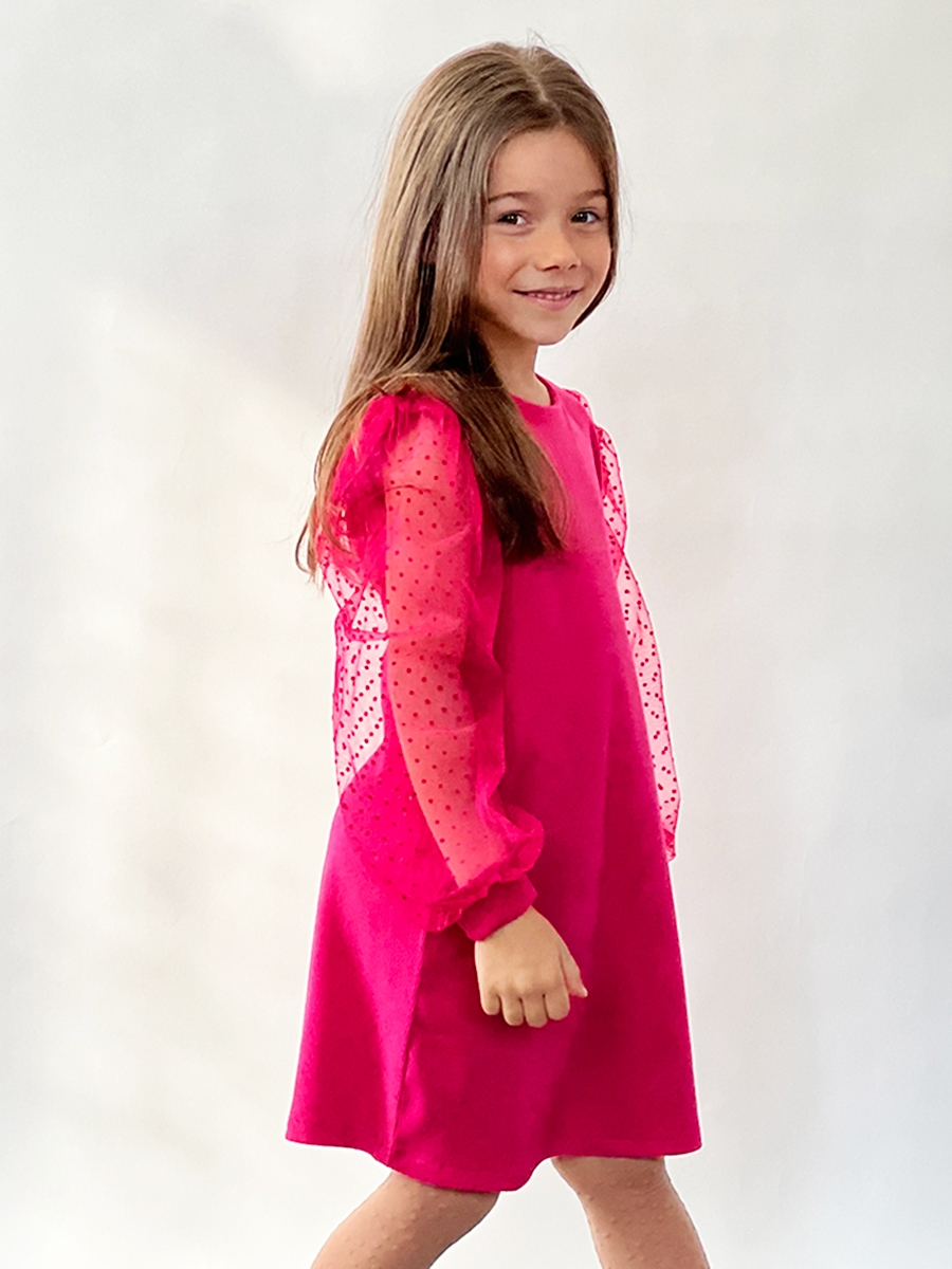 Платье для девочки нарядное БУШОН ST57, цвет фуксия 