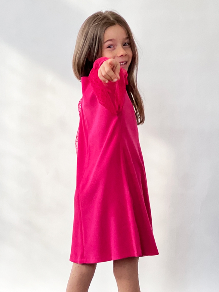 Платье для девочки нарядное БУШОН ST57, цвет фуксия 