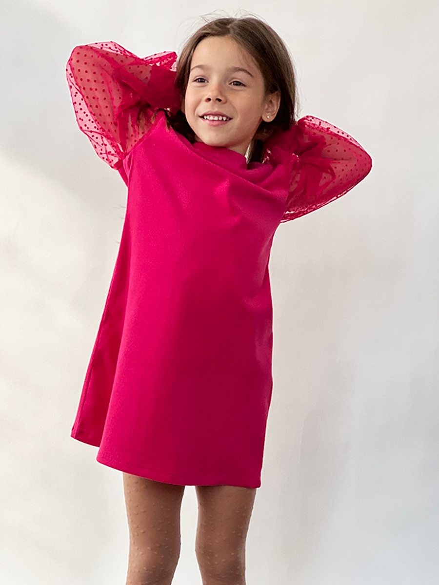 Платье для девочки нарядное БУШОН ST57, цвет фуксия 