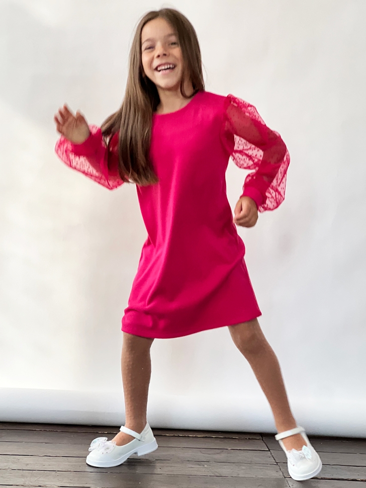 Платье для девочки нарядное БУШОН ST57, цвет фуксия 