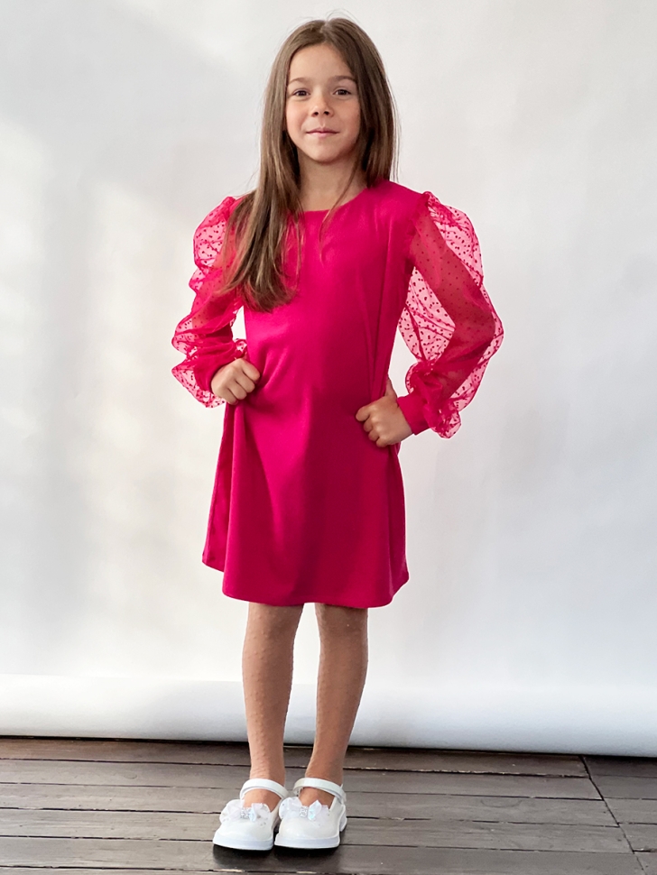 Платье для девочки нарядное БУШОН ST57, цвет фуксия 