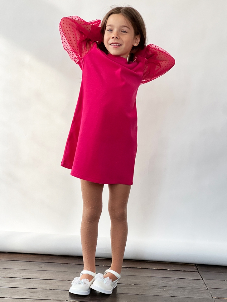 Платье для девочки нарядное БУШОН ST57, цвет фуксия 