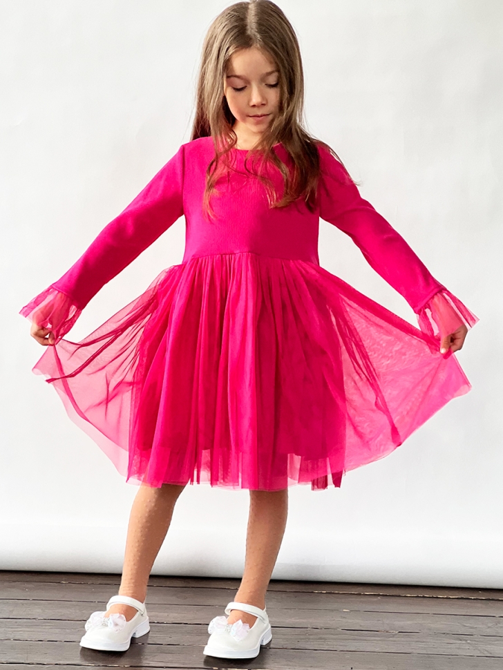 Платье для девочки нарядное БУШОН ST56, цвет фуксия