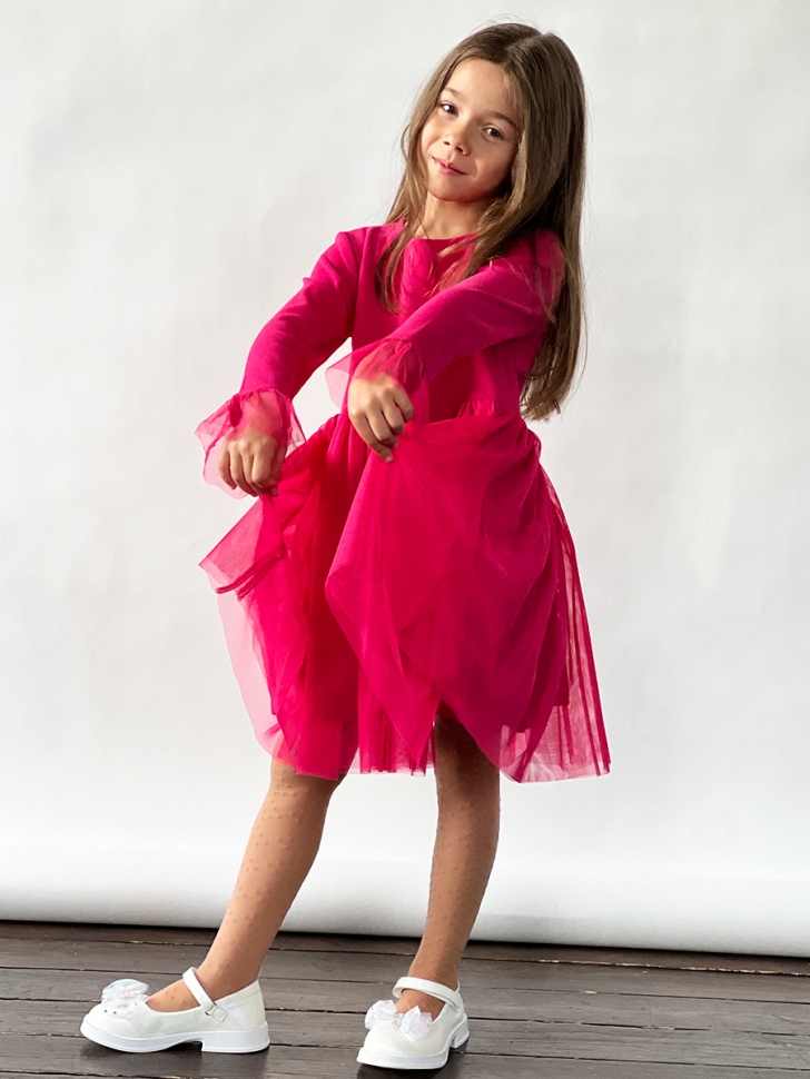 Платье для девочки нарядное БУШОН ST56, цвет фуксия