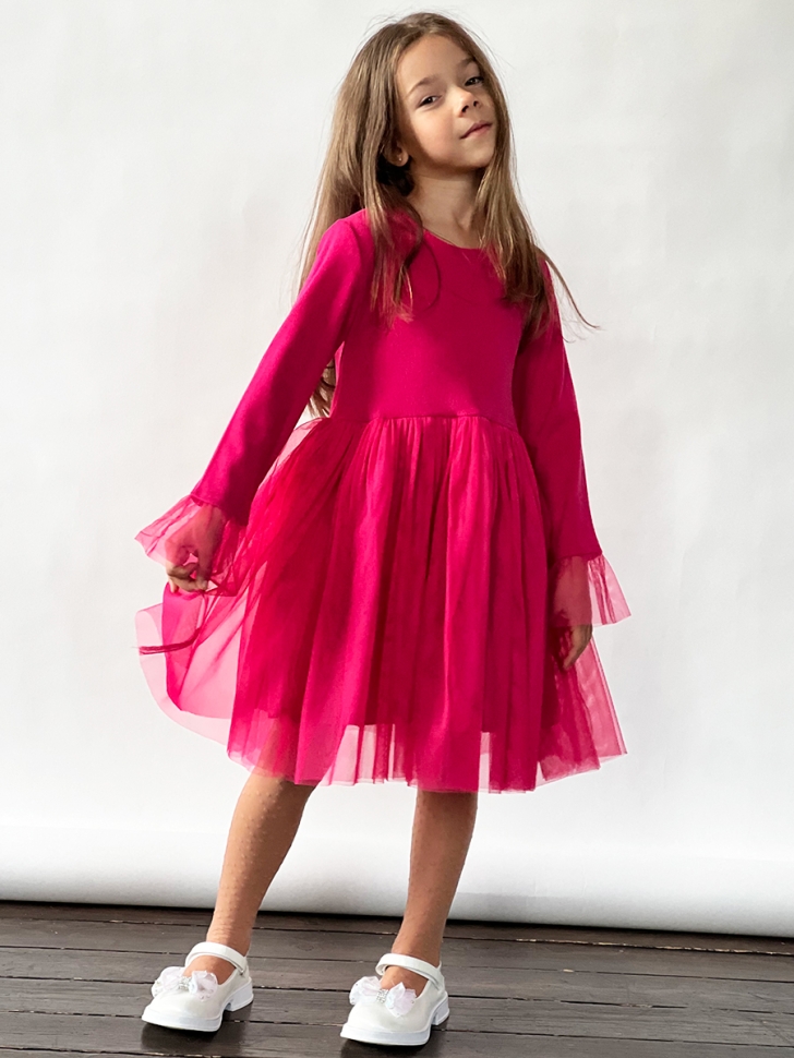 Платье для девочки нарядное БУШОН ST56, цвет фуксия