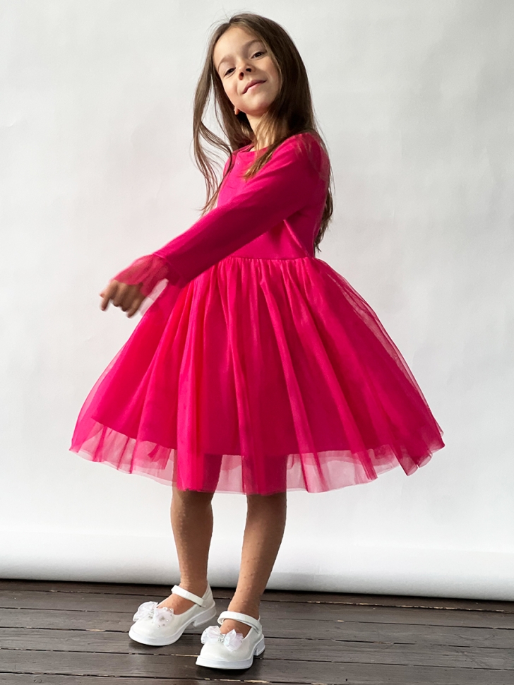 Платье для девочки нарядное БУШОН ST56, цвет фуксия