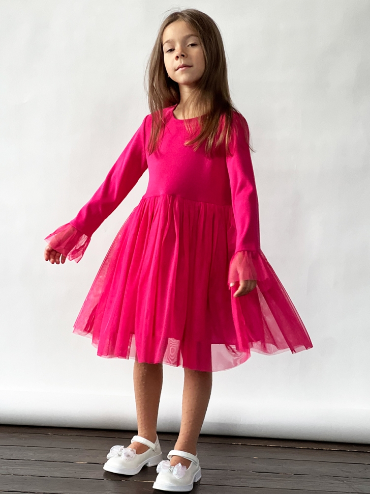 Платье для девочки нарядное БУШОН ST56, цвет фуксия