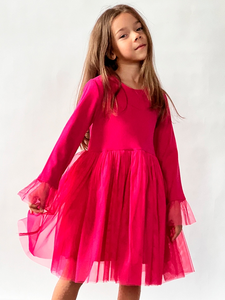 Платье для девочки нарядное БУШОН ST56, цвет фуксия