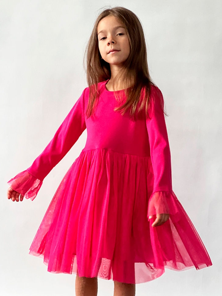 Платье для девочки нарядное БУШОН ST56, цвет фуксия
