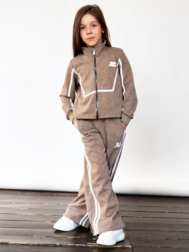 Спортивный костюм для девочки БУШОН SP221, цвет коричневый 