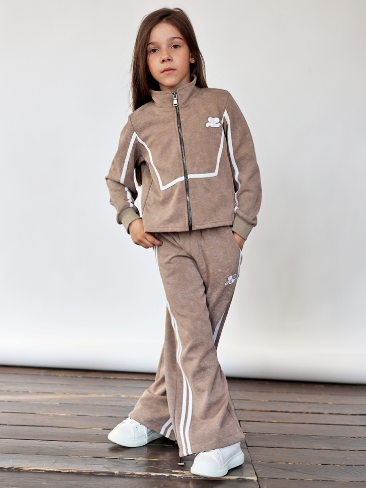 Спортивный костюм для девочки БУШОН SP221, цвет коричневый 