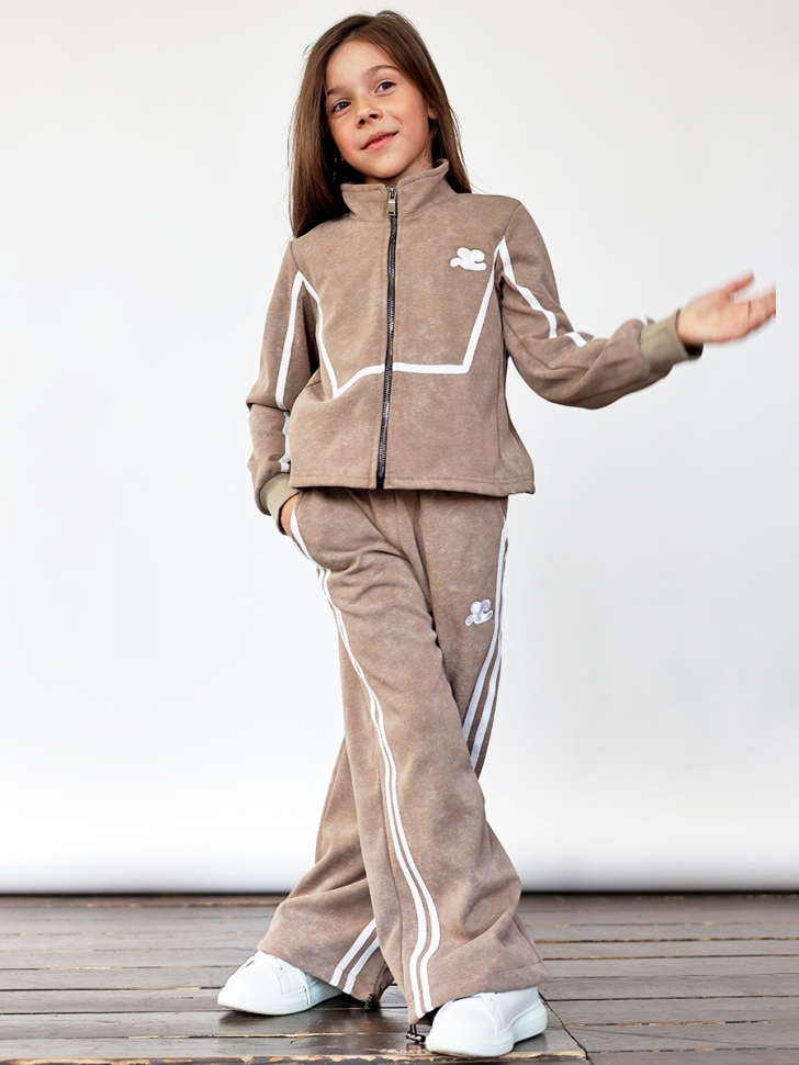 Спортивный костюм для девочки БУШОН SP221, цвет коричневый 